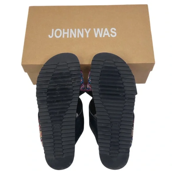 Johnny Was Beatriz Slip On Embroidered Sandal Shoes Italy Size 37 - Picture 5 of 10